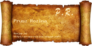 Prusz Rozina névjegykártya